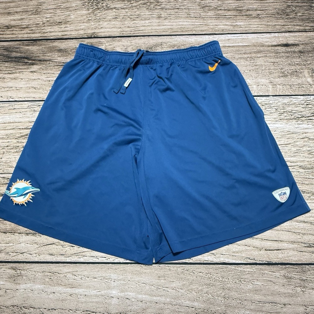 Nike Miami Dolphins Shorts Mens 3XL Blue Player Team Issue 8" Athletic Football